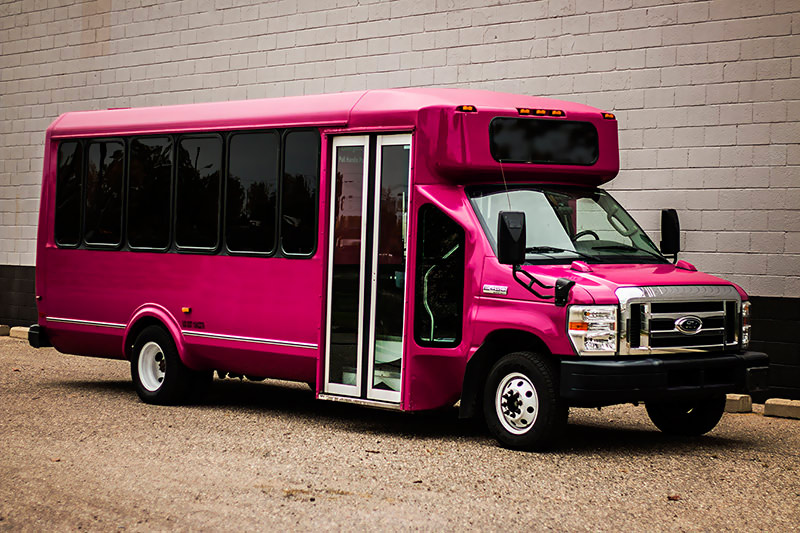 pink coach bus