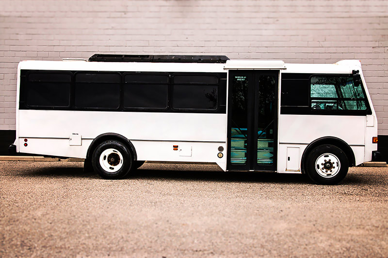 white coach bus